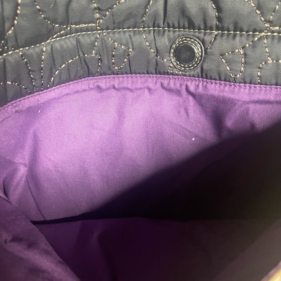 Fossil Key Per Black Quilted Messenger laptop bag satchel crossbody strap - Picture 8 of 11